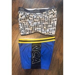 Varsity Spirit Cheer Shorts Bundle NCA Blue Spandex &‎ Triangle Print Medium